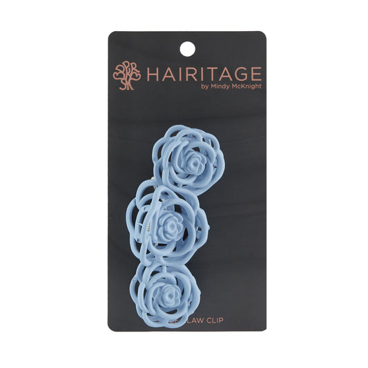 Large Rose Claw Hair Clip for Women & Girls | for All Hair Types Banana Barrette | French Butterfly Hair Clip | Light Blue, 1PC