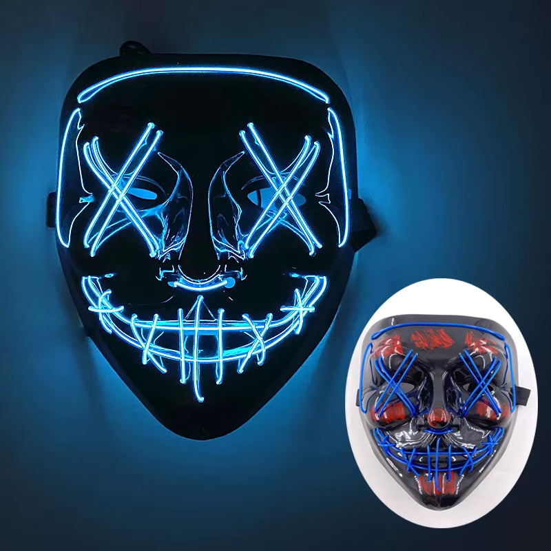 LED Bloody Bear Mask Halloween Masquerade Plush Brown Bear Mask Light up Killer Assassinated Black Bear Haunted House Mask